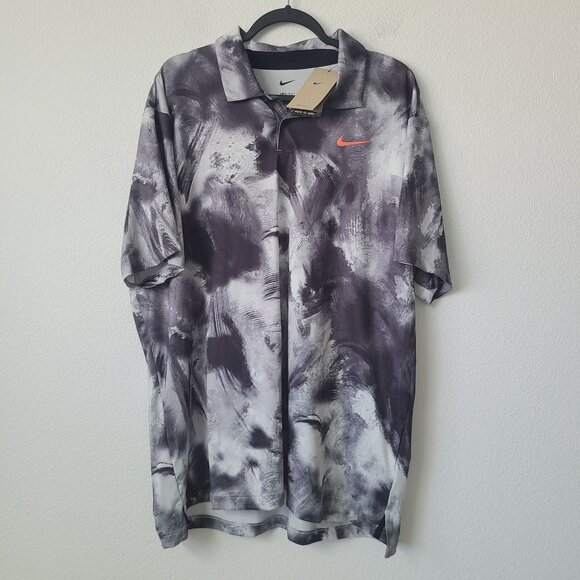Nike Dri-Fit Tour Golf Polo Shirt FD5935-010 Size XL Black White - Picture 1 of 5